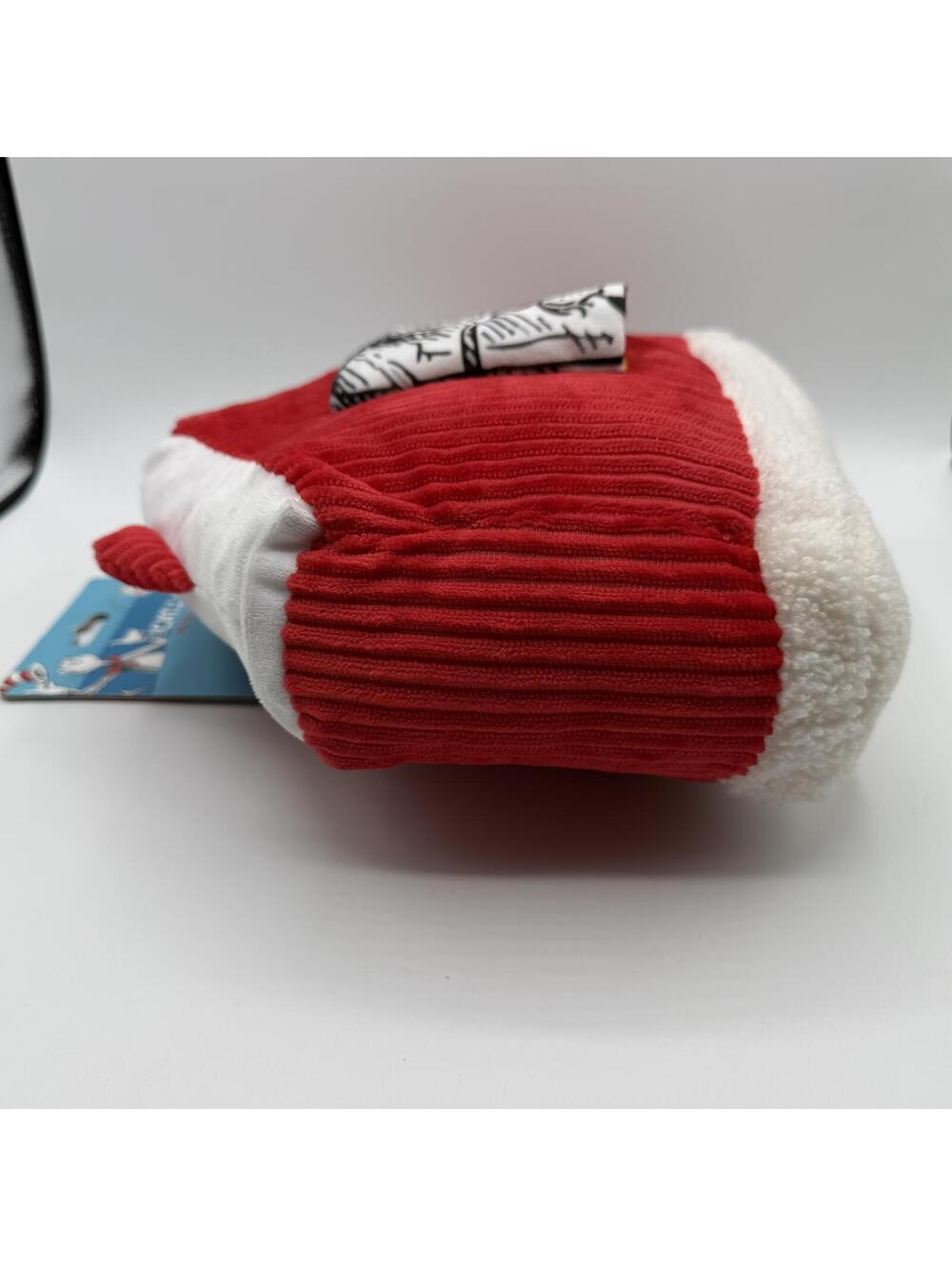 Dr Seuss Cat in the Hat Plush Dog Toy with Squeaker House Red Corduroy Exterior - Picture 7 of 11